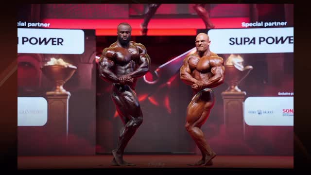 Instagram post by @jake_wood_media for FLEX Magazine. Caption reads: Martin Fitzwatwer wins Prague and now sets his....