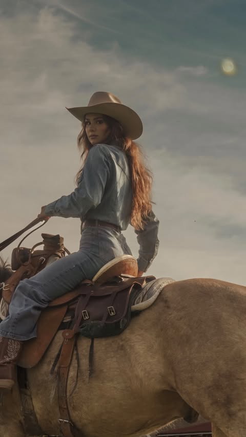 Instagram post by @mikaylaloosli for Wrangler. Caption reads: The perfect fit for fall 🍁🍂🐴 @wrangler LINK FOR....