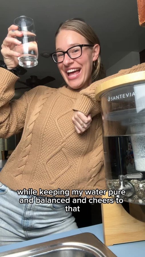 Instagram post by @livholistic for Santevia. Caption reads: [...] #waterfilter #fluoridefree #santevia....