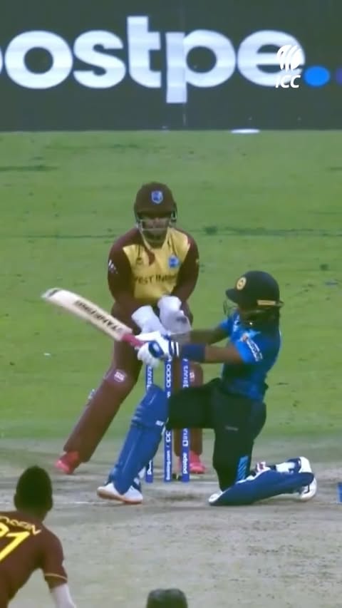 Instagram post by @officialslc for ICC T20 World Cup. Caption reads: Patham Nissanka in his prime 👊 #Cricket....