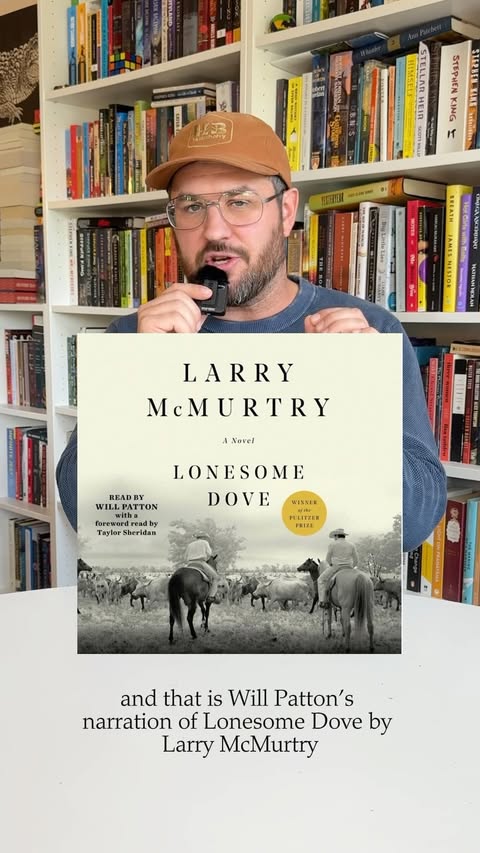 Instagram post by @headyreads for Simon & Schuster Audio. Caption reads: Lonesome Dove by Larry McMurtry is one of the most....
