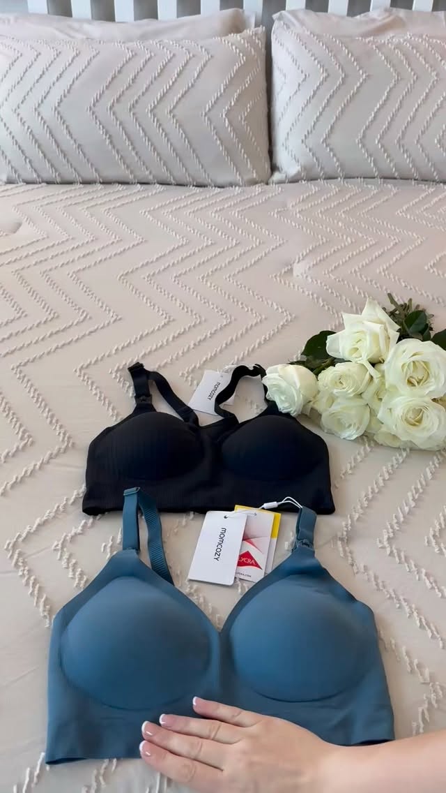 Instagram post by @amerikada.mutfak for Momcozy. Caption reads: ✨ Comfort that supports every moment of motherhood....