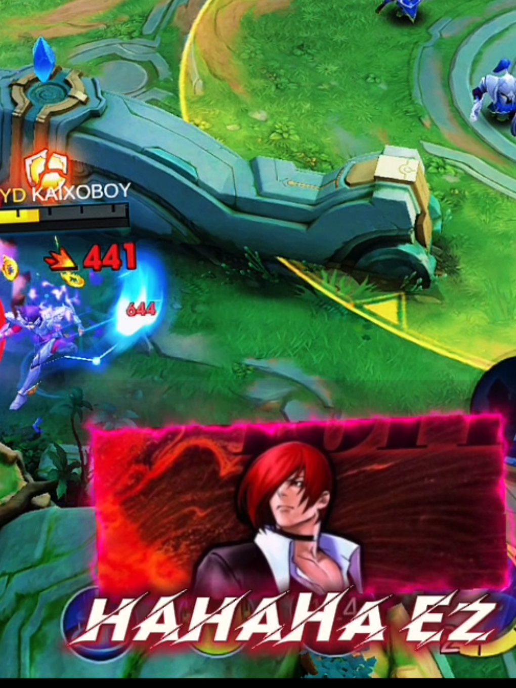 TikTok post by @kaixoboyml for MLBB TOP CREATION. Caption reads: [...] game id15527342 Server id 1650@MLBB TOP....