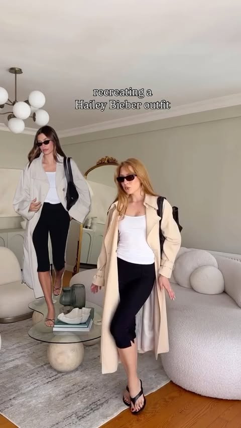 Instagram post by @damlakalaycik for The Frankie Shop. Caption reads: [...] & heels @hm Trenchcoat @thefrankieshop....