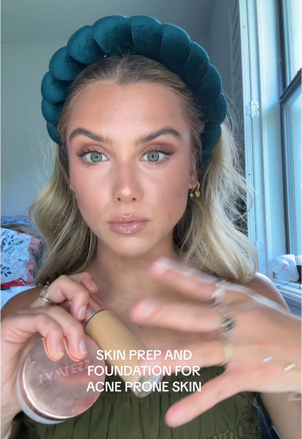 TikTok post by @sloanevosen for LAWLESS Beauty. Caption reads: [...] 😌. My shade is 7L. @LAWLESS Beauty ....