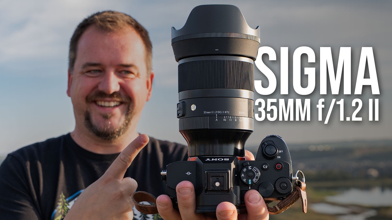 YouTube post by @PetaPixel for Audiio. Caption reads: Sigma's New 35mm f/1.2 is the OPPOSITE of What I....