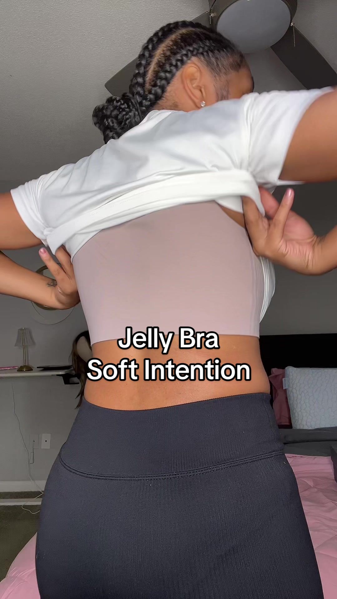 TikTok post by @imladiirose for Soft Intention. Caption reads: [...] jelly bra that’s so comfortable by Soft....