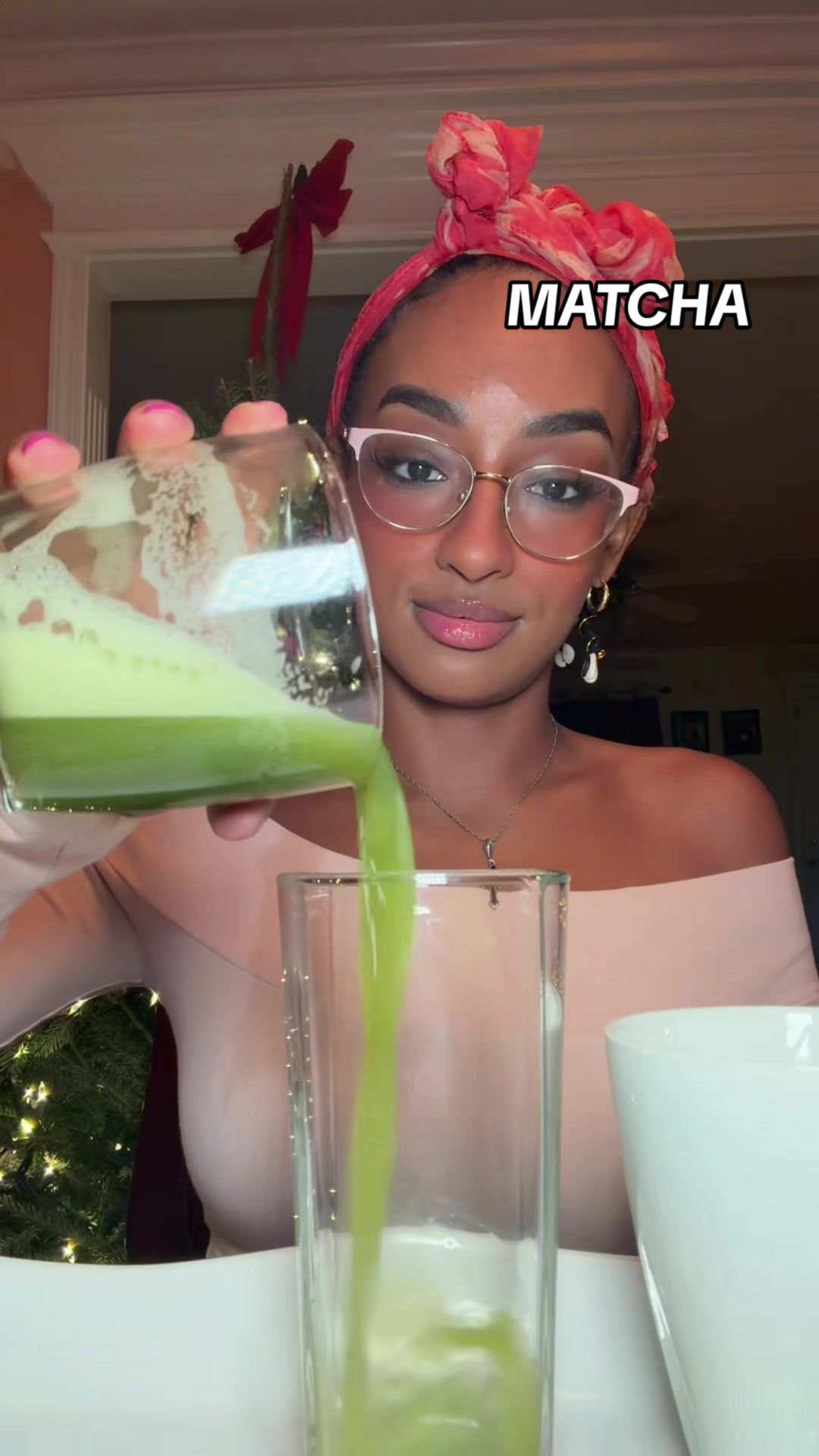 TikTok post by @liya_lasagna for Jade Leaf Matcha. Caption reads: Buna or matcha? Lmk in comments! @Jade Leaf Matcha....