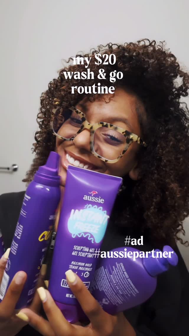 Instagram post by @dejahjanae_ for Aussie Hair. Caption reads: #ad #aussiepartner. My affordable wash & go....