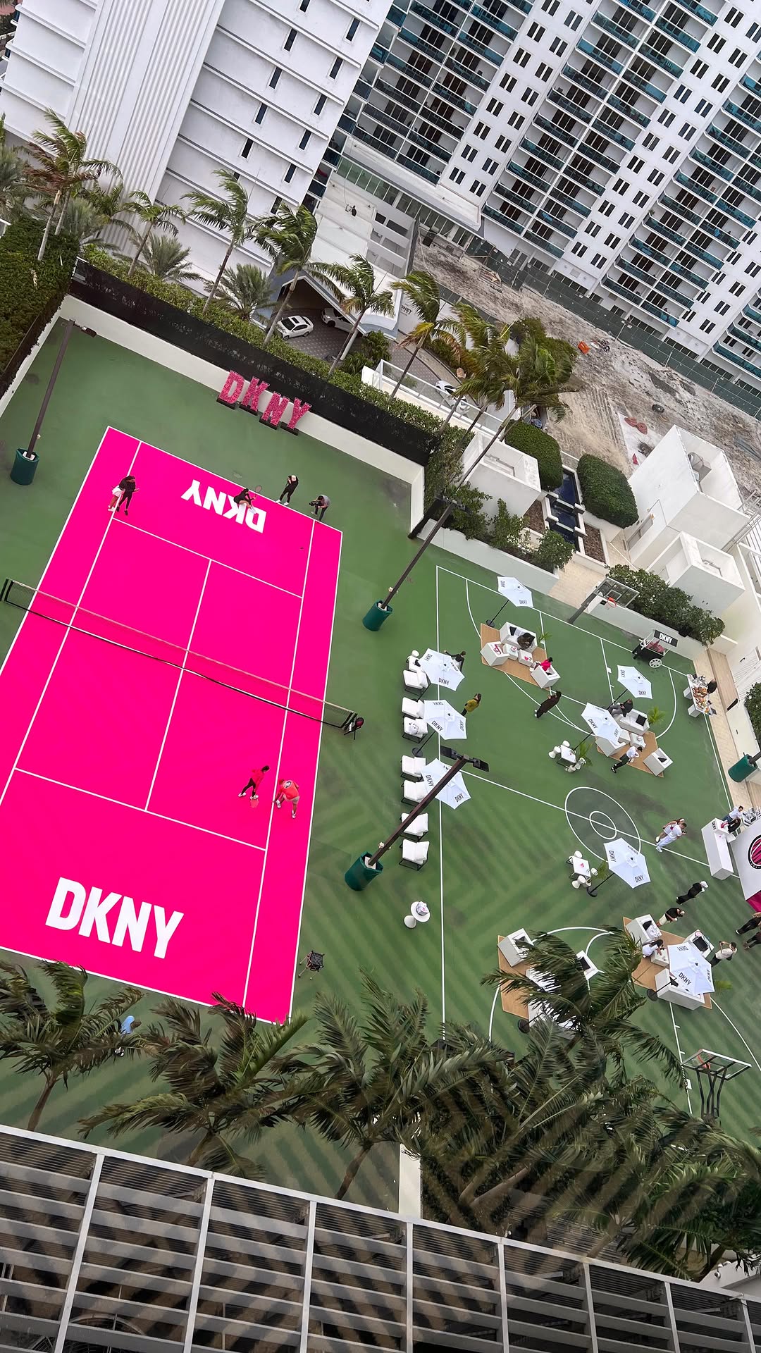 Instagram post by @michellesalasb for DKNY. Caption reads: Sports & brunch baby 💕🤪🎾🍾 Had so much fun....
