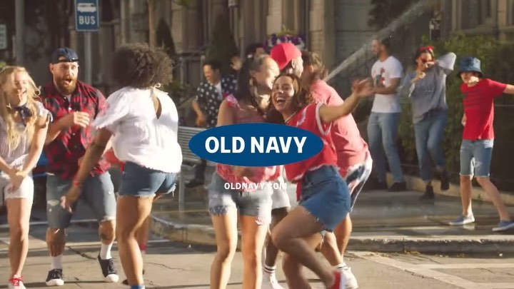 Instagram post by @monicagiavanna for BlocLA. Caption reads: NEW @oldnavy campaign is out! Grateful for this....