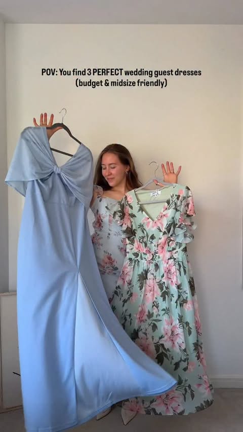 Instagram post by @ema.lv for Ever-Pretty. Caption reads: 1, 2 or 3?💓💓🌷🌷💒💒 All dresses are....