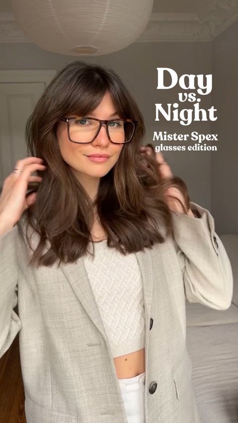 Instagram post by @lolo_bravoo for Mister Spex. Caption reads: DAY vs. NIGHT, which look do you prefer?....