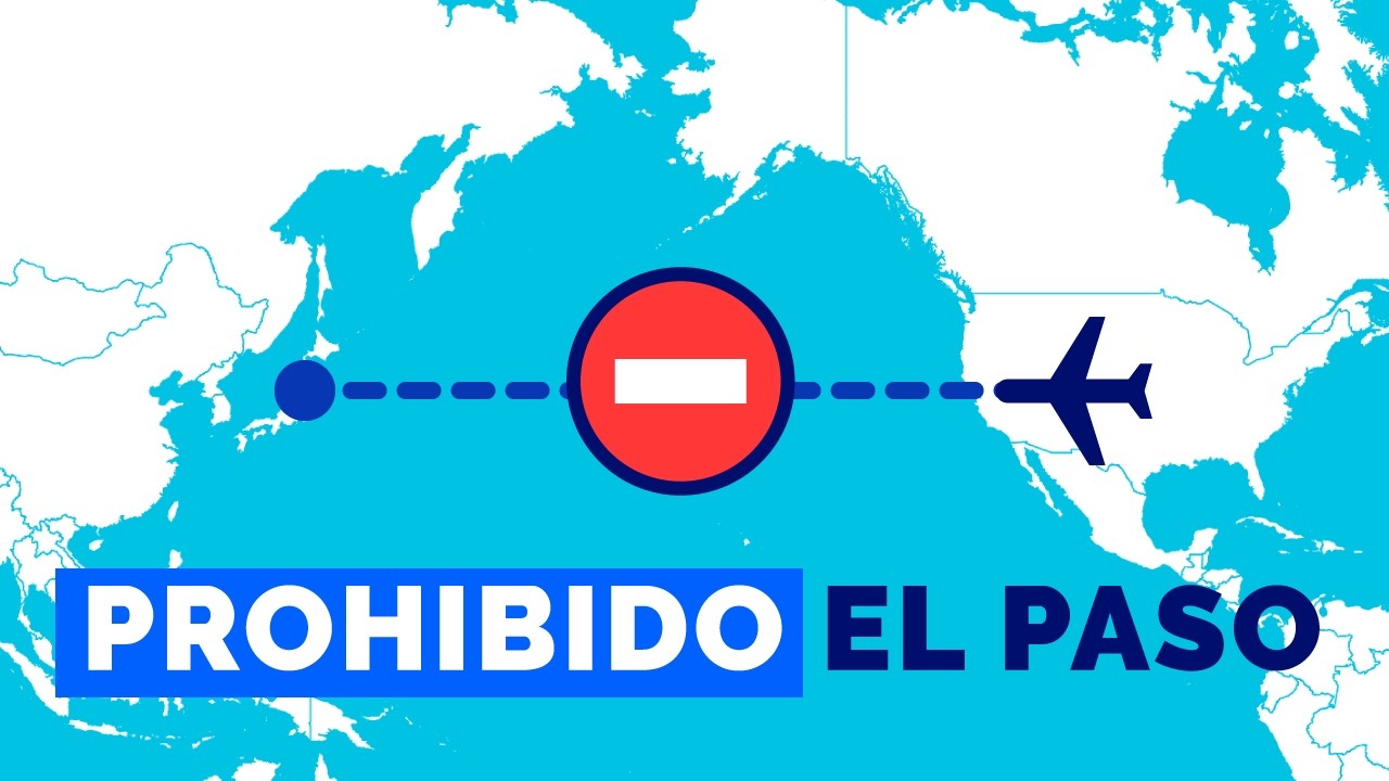 YouTube post by @UnMundoInmenso for Saily. Caption reads: Why do so many planes avoid crossing the Pacific?.