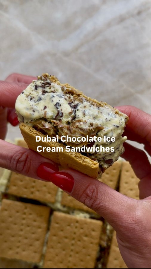 Instagram post by @kalejunkie for Alec's Ice Cream. Caption reads: @kalejunkie let’s make DUBAI CHOCOLATE PISTACHIO....