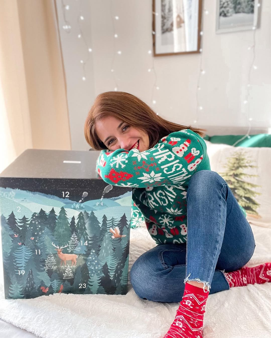 Instagram post by @juliamendes_pl for mymuesli. Caption reads: Rozdanie ✨ Zdobądź Kalendarz Adwentowy od....