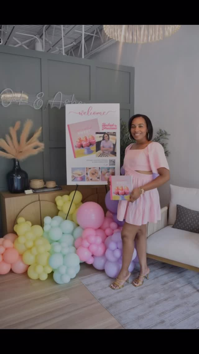 Instagram post by @bakedbyprecious for Amoretti. Caption reads: This past weekend I got to celebrate the launch of....