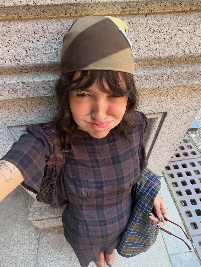 Instagram post by @burro.di.noccioline for Barbour. Caption reads: [...] the tartan squad 🧺🫰🏻✨🧑🏼‍🩰🧑🏼‍🩰....