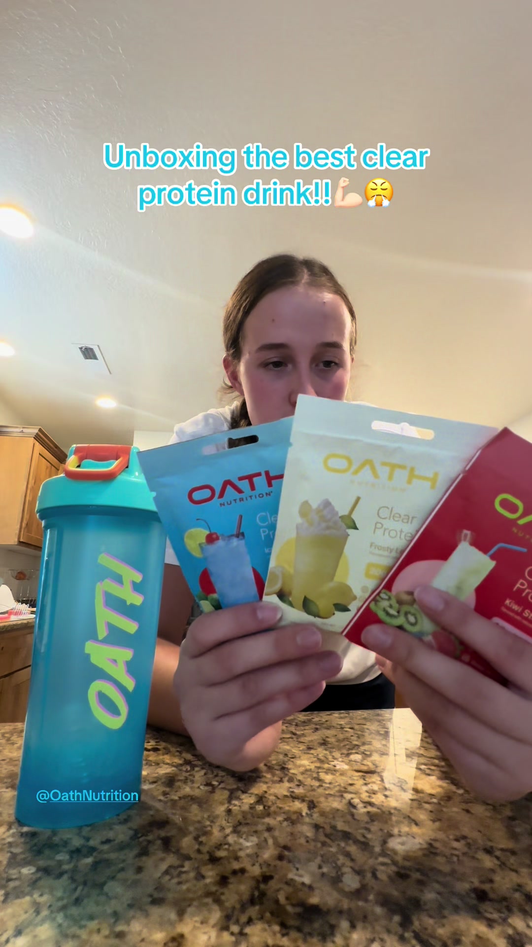 TikTok post by @calyn.dallas3 for Oath Nutrition. Caption reads: [...] protein ever! excited to work with @Oath....