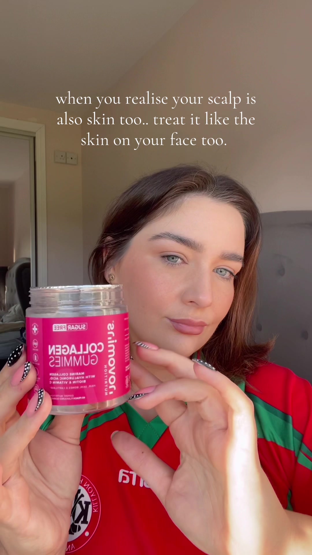 TikTok post by @literallydenise for Novomins. Caption reads: I am taking @Novomins sugar free collagen gummies....