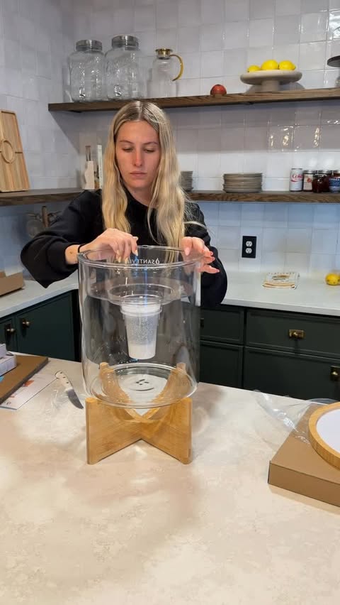 Instagram post by @brookerobertss10 for Santevia. Caption reads: So excited about @santevia Glass Water System and....