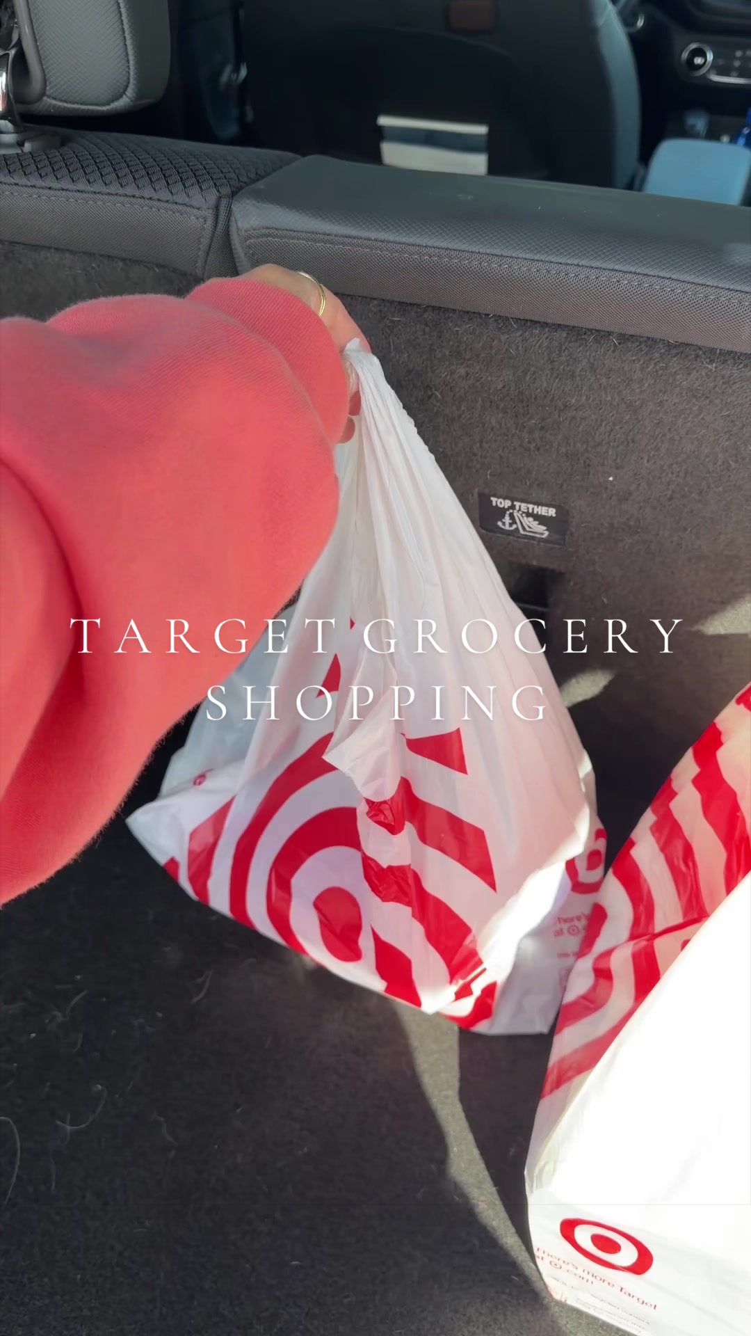 TikTok post by @ugcwithsof for Oikos Venezuela. Caption reads: We needed a good restock 🛒🎯 @target #shopwithme....