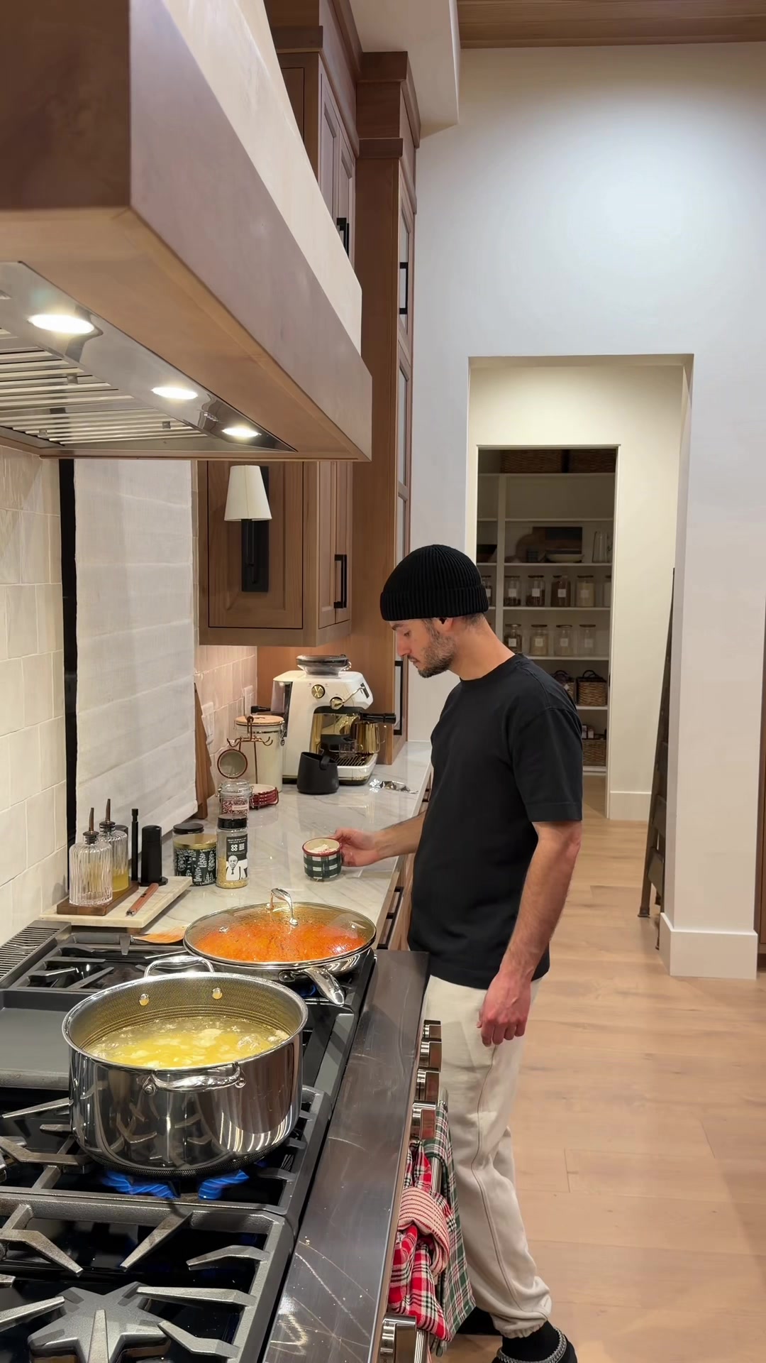 TikTok post by @everythingdad for Feastables. Caption reads: Evenings like this are my favorite! Cooked an easy....