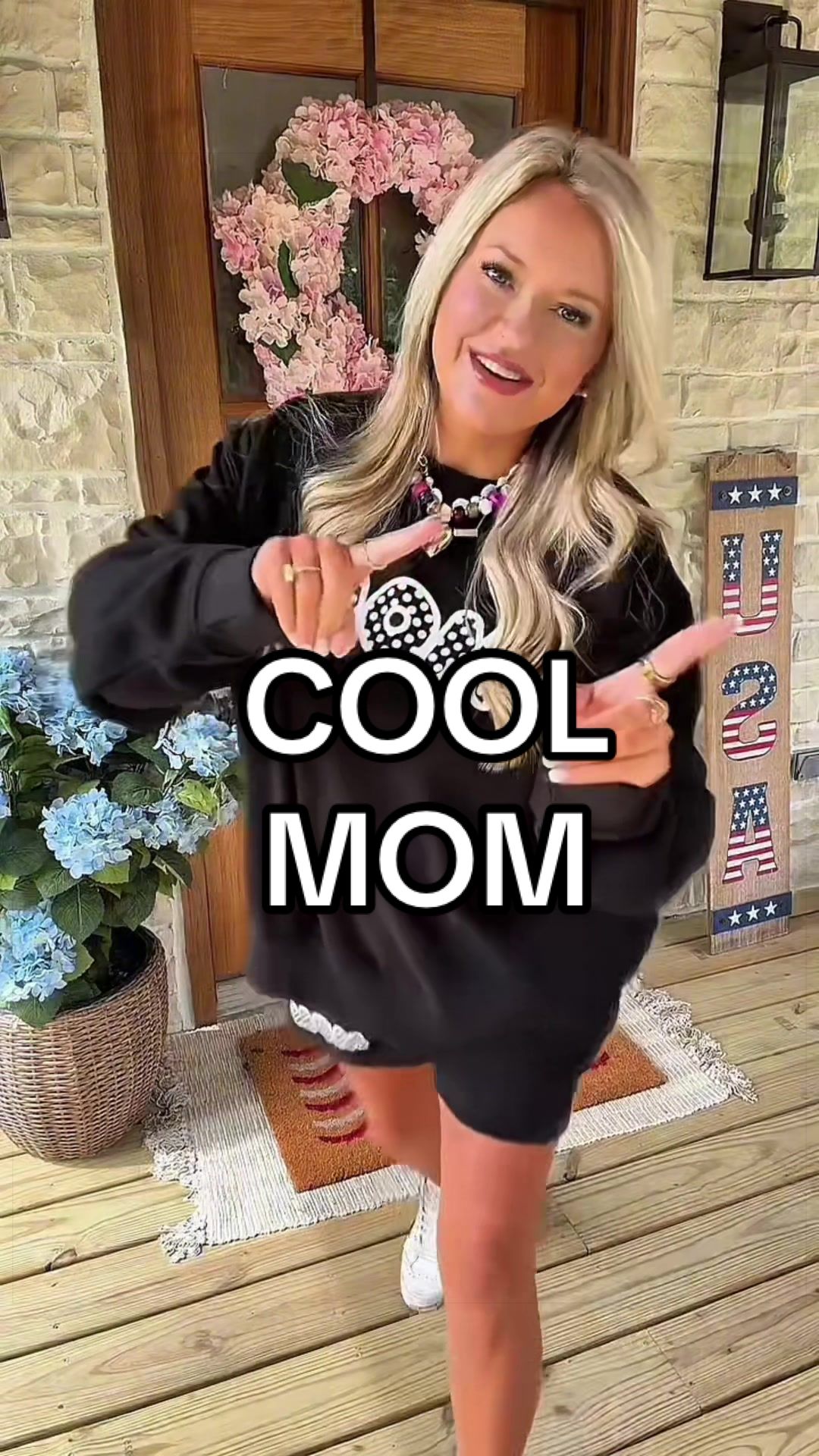 TikTok post by @whitneyharrison19 for United Monograms. Caption reads: [...] #comfystyle #momstyle #coolmom @United....
