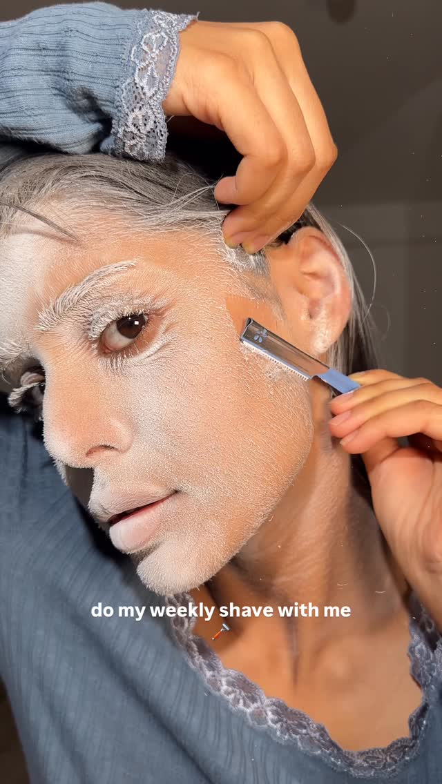 Instagram post by @sxmiabegum for Batiste. Caption reads: dry shampoo shave with me🪒

@batiste_hair dry....