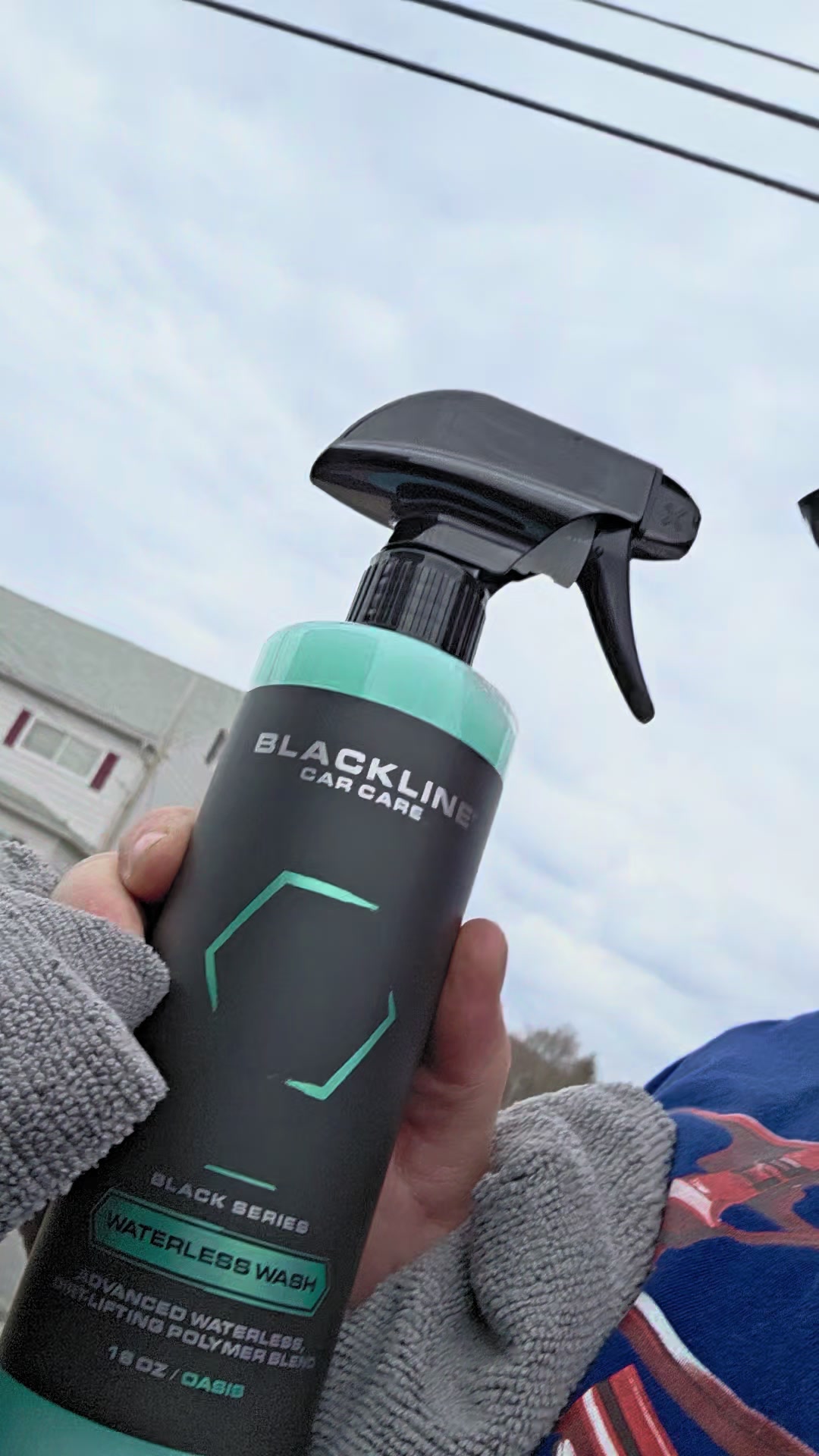 TikTok post by @my_dixie_wrecked_mike for Blackline Car Care. Caption reads: @Blackline #waterlesswash #fyp #blacklinecarcare.
