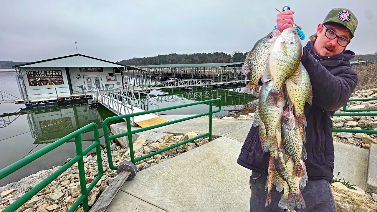 YouTube post by @PigPatrolTV for Piscifun. Caption reads: This Mega Marina Is Surrounded By BIG FISH! - But....
