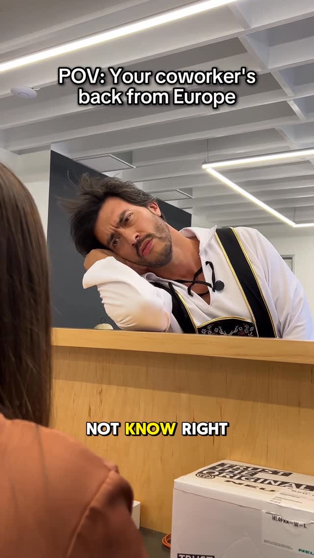 Instagram post by @clickupcomedy for ClickUp. Caption reads: POV: Your coworker studied abroad for 2....