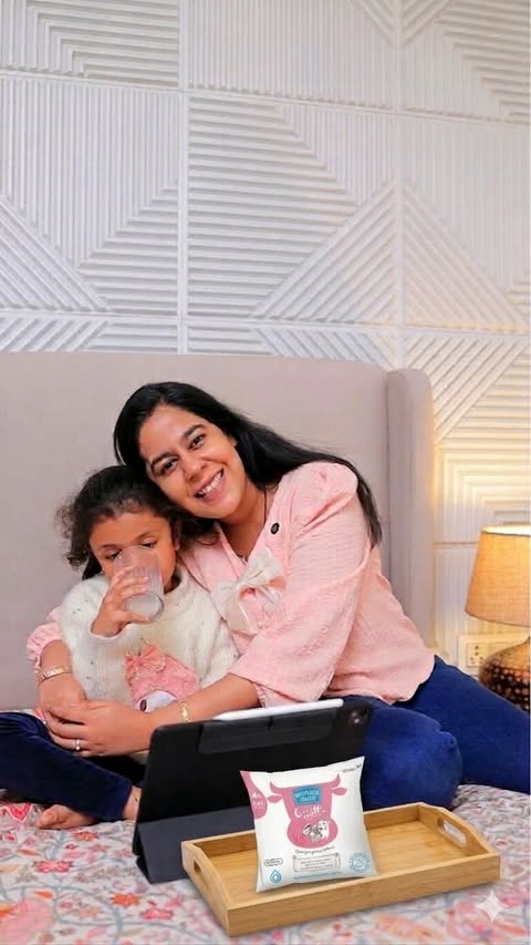 Instagram post by @ayushig_123 for Mother Dairy. Caption reads: [...] quitely. Amanya chahti thi- ek glass Mother....