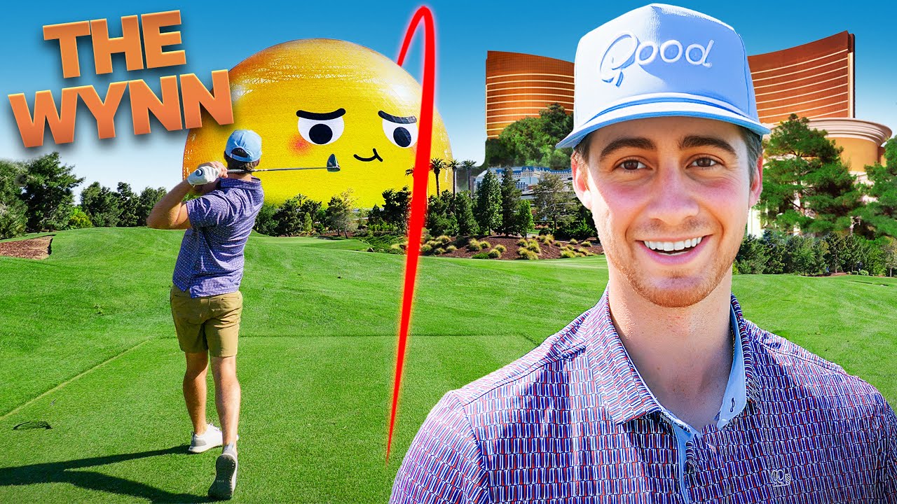 YouTube post by @gmgolf for Underdog Fantasy. Caption reads: I Played The Most Famous Course In Vegas!.