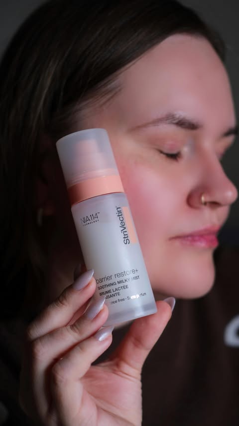 Instagram post by @alyonkashe for StriVectin. Caption reads: Skin barrier rescue in a bottle 🧡

This new....