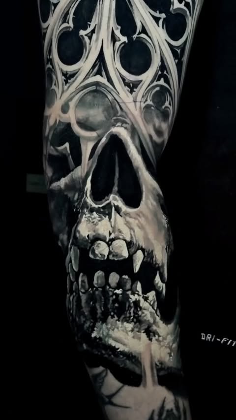 Instagram post by @domantasparvainis for Kwadron. Caption reads: [...] done with: @inkmachines @worldfamousink....