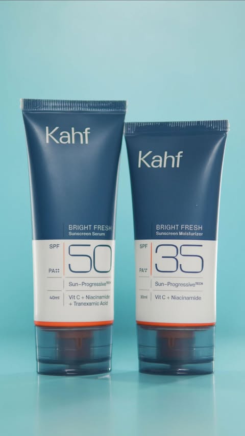 Instagram post by @hendrinurhasan for Kahf. Caption reads: [...] SUPER RINGAN‼️ sunscreen terbaru dari Kahf....
