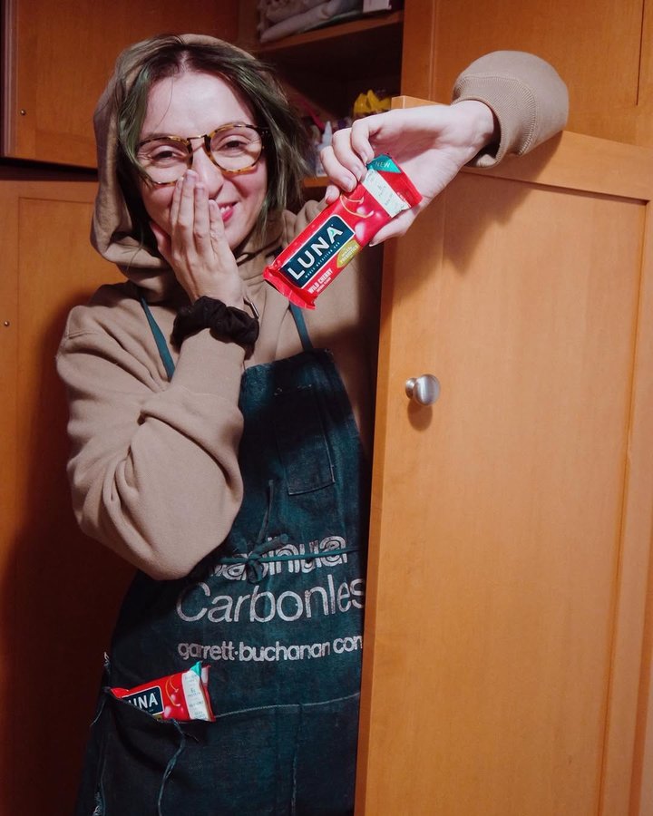 Instagram post by @quietcoolkid for LUNA Bar. Caption reads: My work from home cravings always seem to hit....