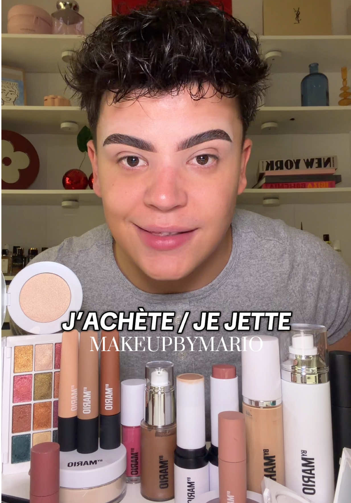 TikTok post by @richaard2609 for MAKEUP BY MARIO. Caption reads: @makeupbymario on achète ou on jette ? 👀.