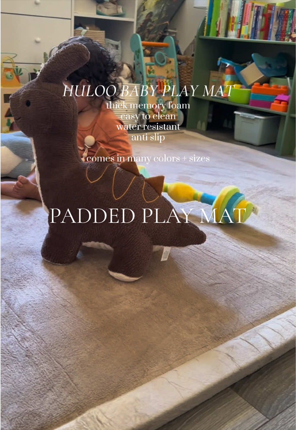 TikTok post by @alice95xo for HULOOSLEEP. Caption reads: I got this plush play mat for my baby nephew that....