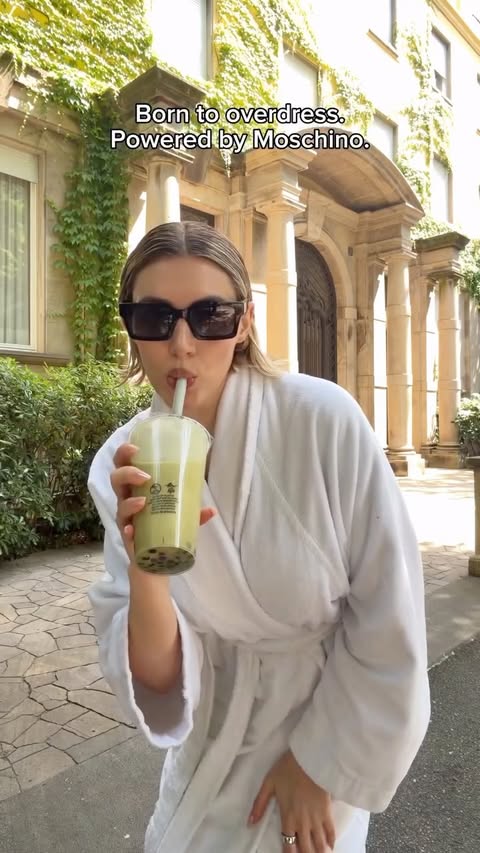 Instagram post by @cristinamusacchio for Moschino. Caption reads: #adv | @Moschino Dressed around the sunglasses,....