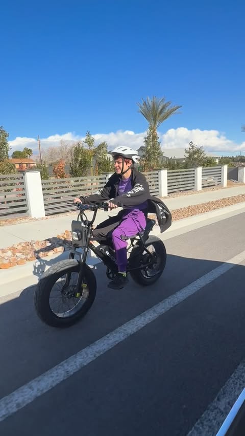 Instagram post by @teo.tastic for Macfoxbike. Caption reads: Check out this awesome @macfoxbike x7 e-bike! Get....