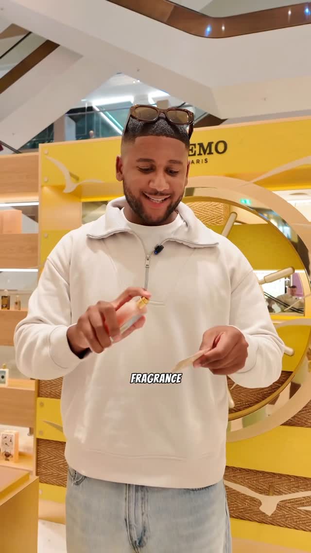 Instagram post by @tjtalksscents for Memo Paris. Caption reads: At least this pop up actually cheers me up!....