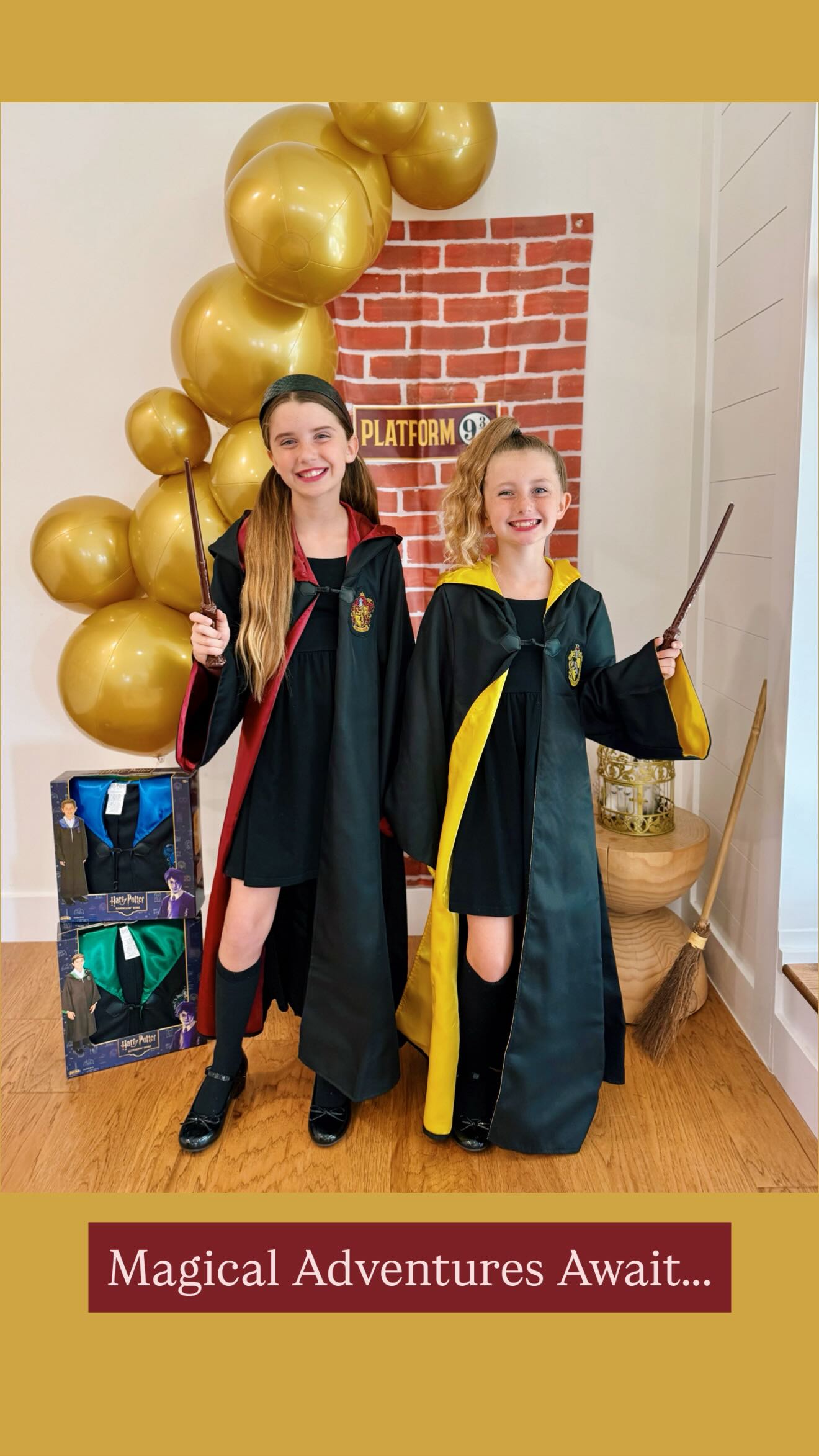 Instagram post by @rosiemaxhimer for JAKKS Pacific. Caption reads: Gryffindor, Hufflepuff, Slytherin, or Ravenclaw….....