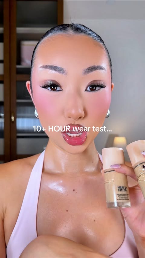 Instagram post by @itsbabykelz for MAKE UP FOR EVER. Caption reads: [...] test with NO touch ups of the new....