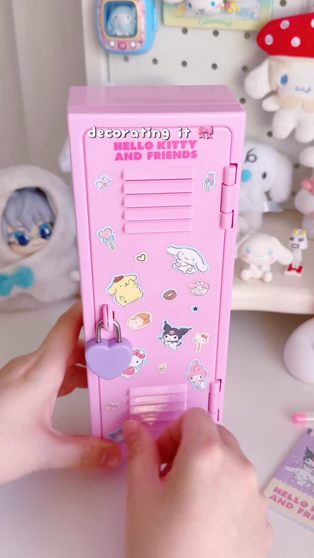 Instagram post by @sleepyydragon_ for Sanrio. Caption reads: I’ve been wanting a mini locker for the longest....
