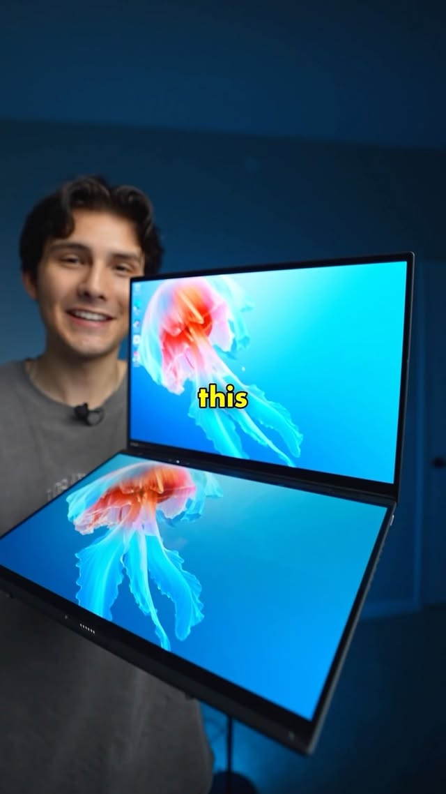 Instagram post by an influencer for ASUS USA. Caption reads: This has to be the most futuristic feeling laptop....