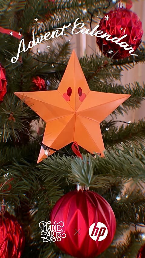 Instagram post by @madie_arts for HP. Caption reads: #AD 🎄 Advent Printables I partnered with @hp to....