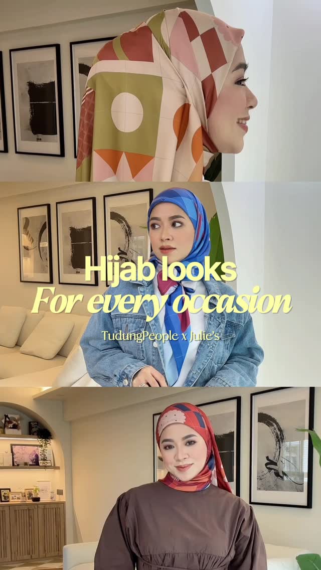 Instagram post by @tashahshahrom for TudungPeople. Caption reads: [...] on hijabs 🧇🍪 ‘Flavours’ collab by....