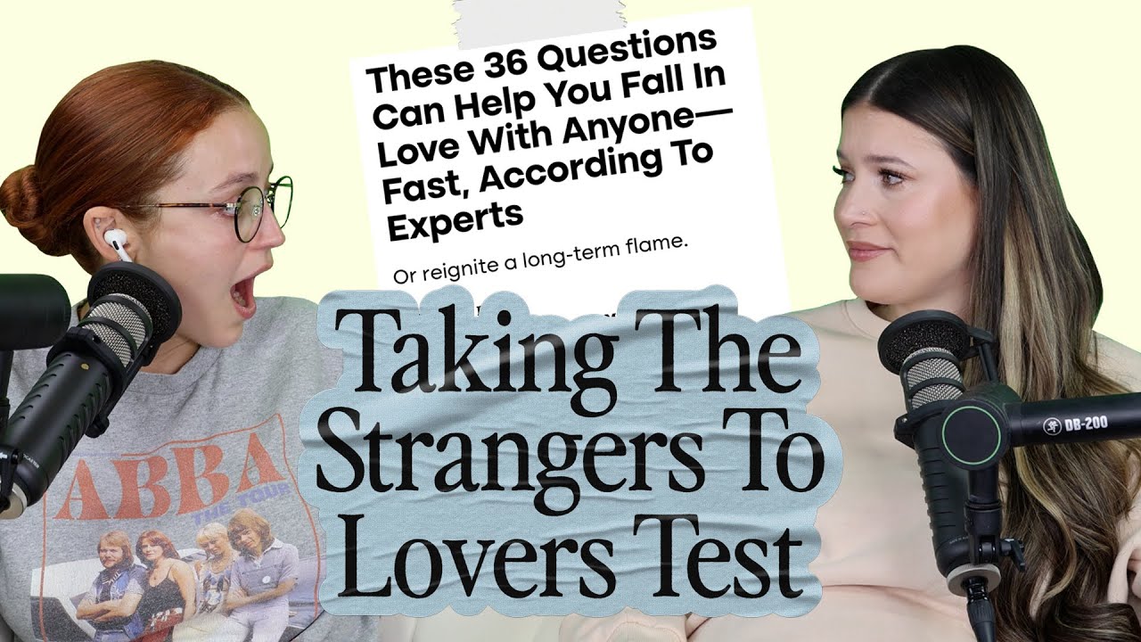 YouTube post by @TheJKPod for Quince. Caption reads: We Take The Strangers To Lovers Test *emotional*....